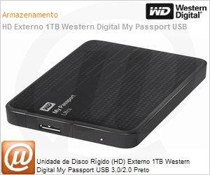 WDBZFP0010BBK-NEBZ - Unidade de Disco Rgido (HD) Externo 1TB Western Digital My Passport USB 3.0/2.0 Preto
